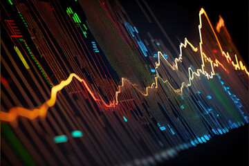 Poster - Beautiful Abstract stock market chart lines. 