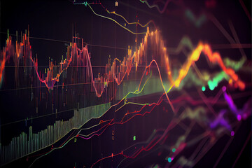 Poster - Beautiful Abstract stock market chart lines. 
