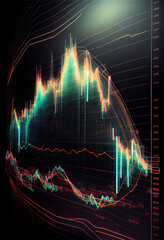 Poster - Beautiful Abstract stock market chart lines. 