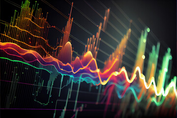 Poster - Beautiful Abstract stock market chart lines. 