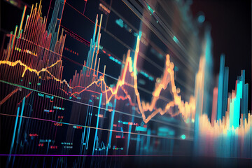 Poster - Beautiful Abstract stock market chart lines. 