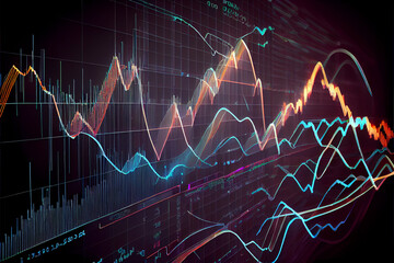 Poster - Beautiful Abstract stock market chart lines. 