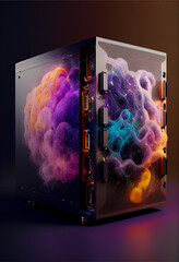 Poster - beautiful abstract  Digital cloud data server with nebula dust concept, contemporary colors and mood social background. 
