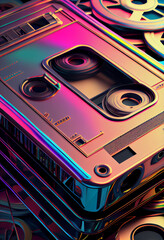 Poster - Minimalism Transparent Cassette retro style concept. 
