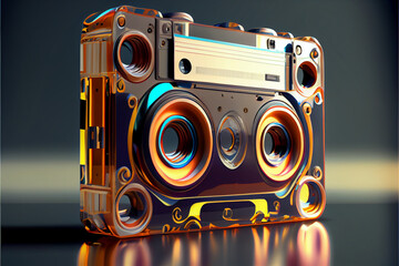 Poster - Minimalism Transparent Cassette retro style concept. 