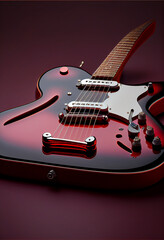 Aufkleber - Minimalism  Electric Guitar retro style concept. Creative Concept Of Retro Style. Background pattern for design