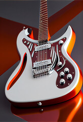 Aufkleber - Minimalism  Electric Guitar retro style concept. Creative Concept Of Retro Style. Background pattern for design