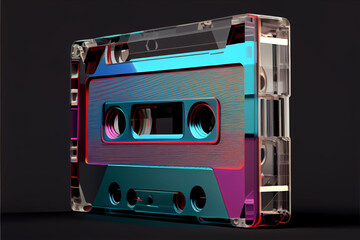 Canvas Print - Minimalism Transparent Cassette retro style concept. 