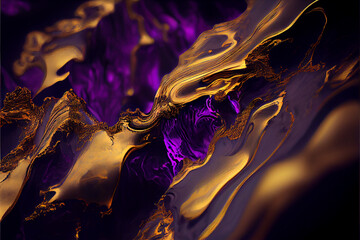Poster - Beautiful Abstract violet golden grunge marble texture background.