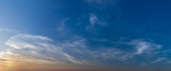 Wall Mural - Blue sky with clouds background. Sky daylight. Natural sky composition. Element of design.