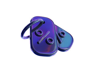 Aufkleber - 3d holographic or neon coupon voucher on isolated background. 3d rendering illustration.
