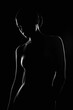 © eugenepartyzan - Female Nude silhouette. Naked Woman. Sensual Girl in dark