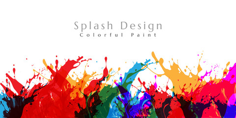 Wall Mural - colorful artistic banner with paint splashes design elements.