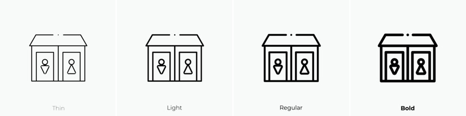 public toilet icon. Thin, Light Regular And Bold style design isolated on white background