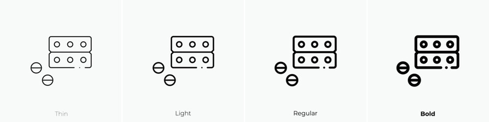 Wall Mural - pills icon. Thin, Light Regular And Bold style design isolated on white background