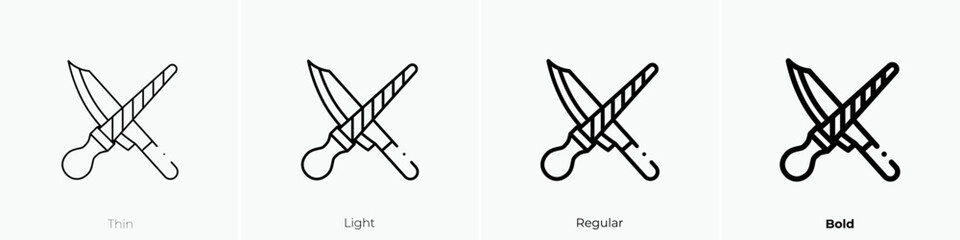 Wall Mural - knife icon. Thin, Light Regular And Bold style design isolated on white background