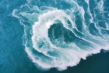 Breaking Wave Of The Sea From Drone. Genarative AI
