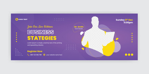 Wall Mural - Business  Strategies Social Media Facebook Cover Banner Template