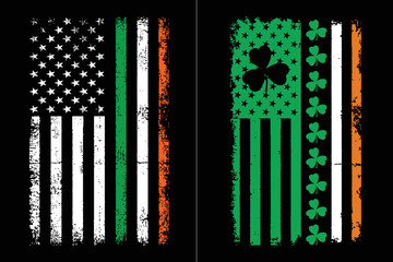 Wall Mural - Irish American Flag St. Patrick's Day Design