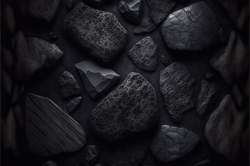 luxury black stone texture background, Generative AI