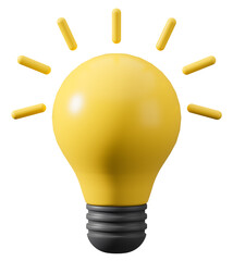 3d illustration of light bulb. Creativity concept illustration with 3d light bulb