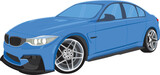 Fototapeta  - blue sports car