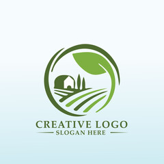 Wall Mural - Organic farm for vegetables and greens logo