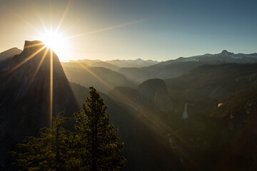 Sticker - sunrise over the mountains