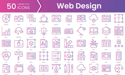 Wall Mural - Set of web design icons. Gradient style icon bundle. Vector Illustration