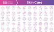 Set of skin care icons. Gradient style icon bundle. Vector Illustration