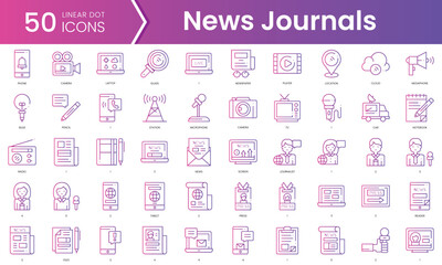 Wall Mural - Set of news icons. Gradient style icon bundle. Vector Illustration