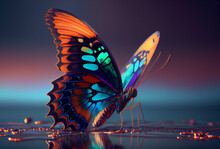 Beautiful Big Butterfly. Generative AI,