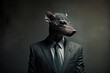 portrait of a business man with a rat head, untrustworthy snitch concept, rat person, 