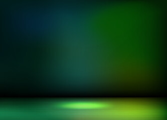 Aufkleber - Abstract illuminated empty dark green room. Design template. 3d vector background