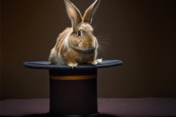 rabbit coming out of a magician's hat