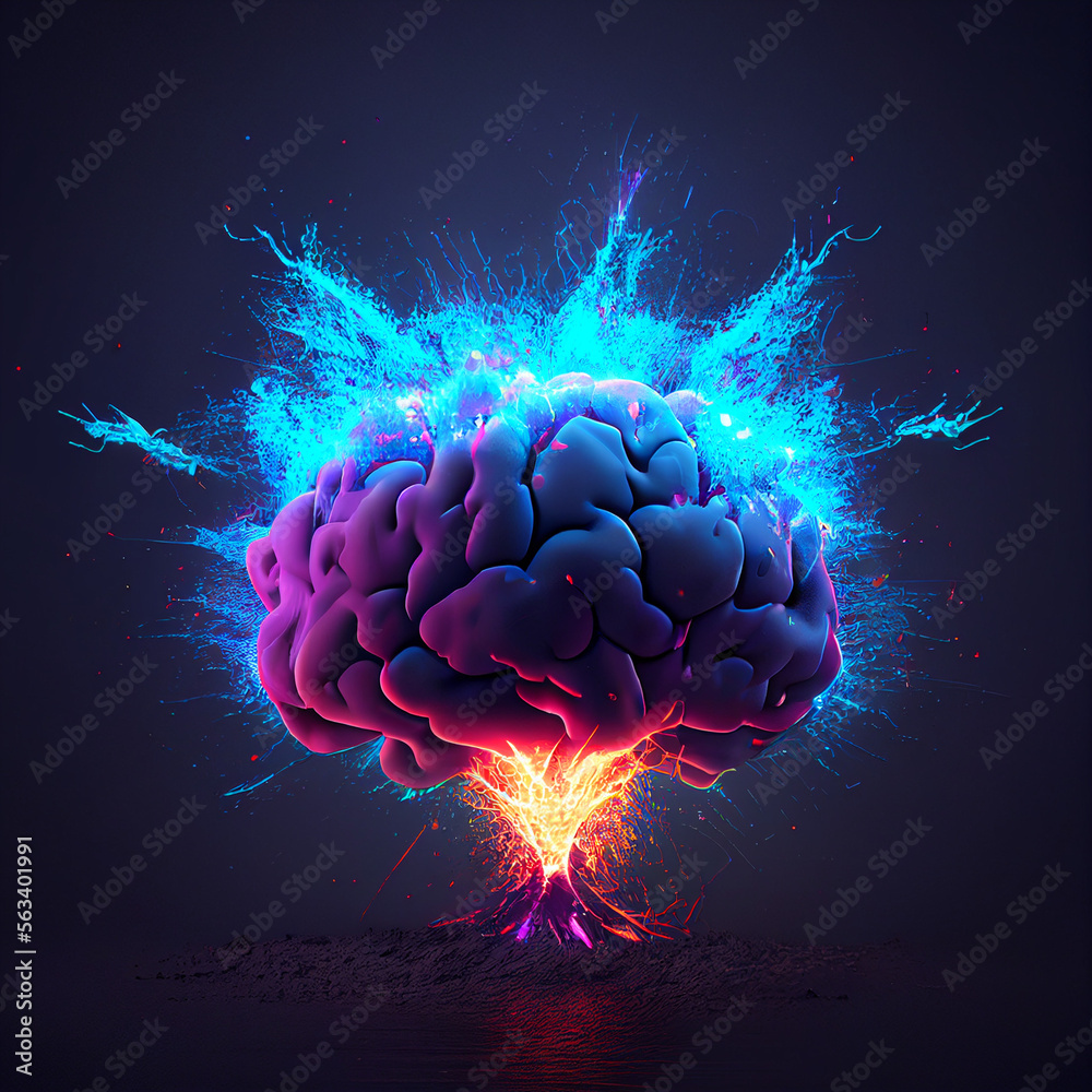 Generative AI Art Human Anatomy Brain Stock Illustration | Adobe Stock