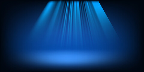Aufkleber - Abstract illuminated empty stage with bright projectors. Design template. 3d vector background