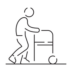 Poster - Disabled people line icon, outline vector symbol, linear style pictogram. Signs, logo illustration. wheelchair, older, handicapped, deaf and Social issue