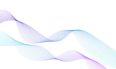 Abstract colorful gradient wave element for design. Digital frequency track equalizer. Stylized line art background. Vector illustration. Wave with lines created using blend tool. Curved wavy line.