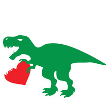 Valentine T-rex Vector Cartoon Illustration