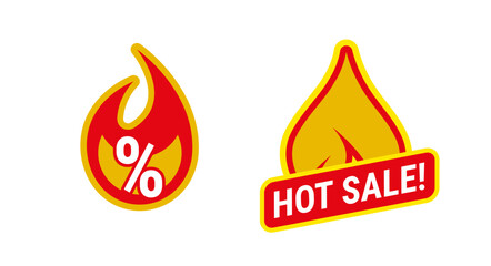 Two hot sale emblem templates. Flat vector illustration isolated on white