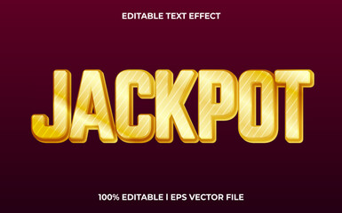 Aufkleber - jackpot editable text effect, lettering typography font style, golden 3d text for tittle