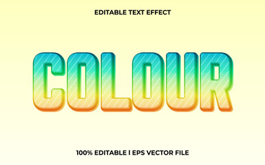 Poster - colour editable text effect, lettering typography font style, bright 3d text for tittle