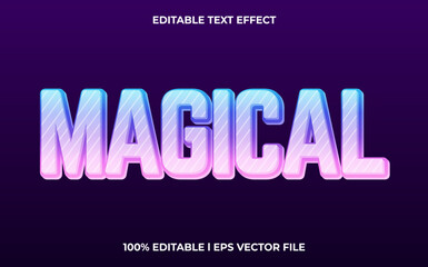 Magical editable text effect, lettering typography font style, colorful 3d text for tittle