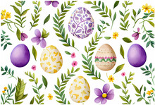 Vector Illustration Of Easter Theme Pattern For Fabric Print, Wrapping Paper Design