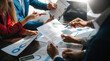 © laddawan - Business people meeting at office writing notes about sticky notes Laptop,tablet  Planning and Brainstorming Strategies of Colleagues in office.