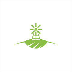 Wall Mural - Agriculture logo design, agronomy, wheat farm, rural country farming field, natural harvest vector.