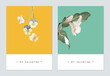 Minimalist botanical valentine greeting card template design, amaryllis and pansy flowers
