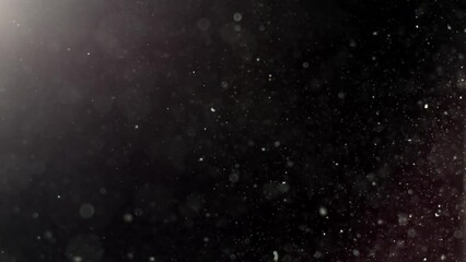 Wall Mural - Abstract background with animation of flying and flickering particles as bokeh of light. Animation of seamless loop.Dust bubbles snow animation.Bokeh Shiny Particles Loop Animation.