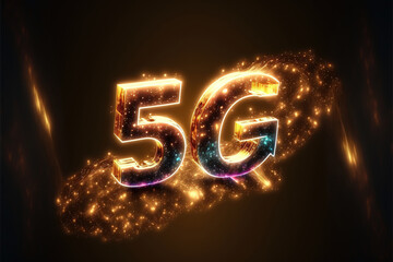 Sticker - 5g network symbol, concept of high speed mobile internet connection. generative ai